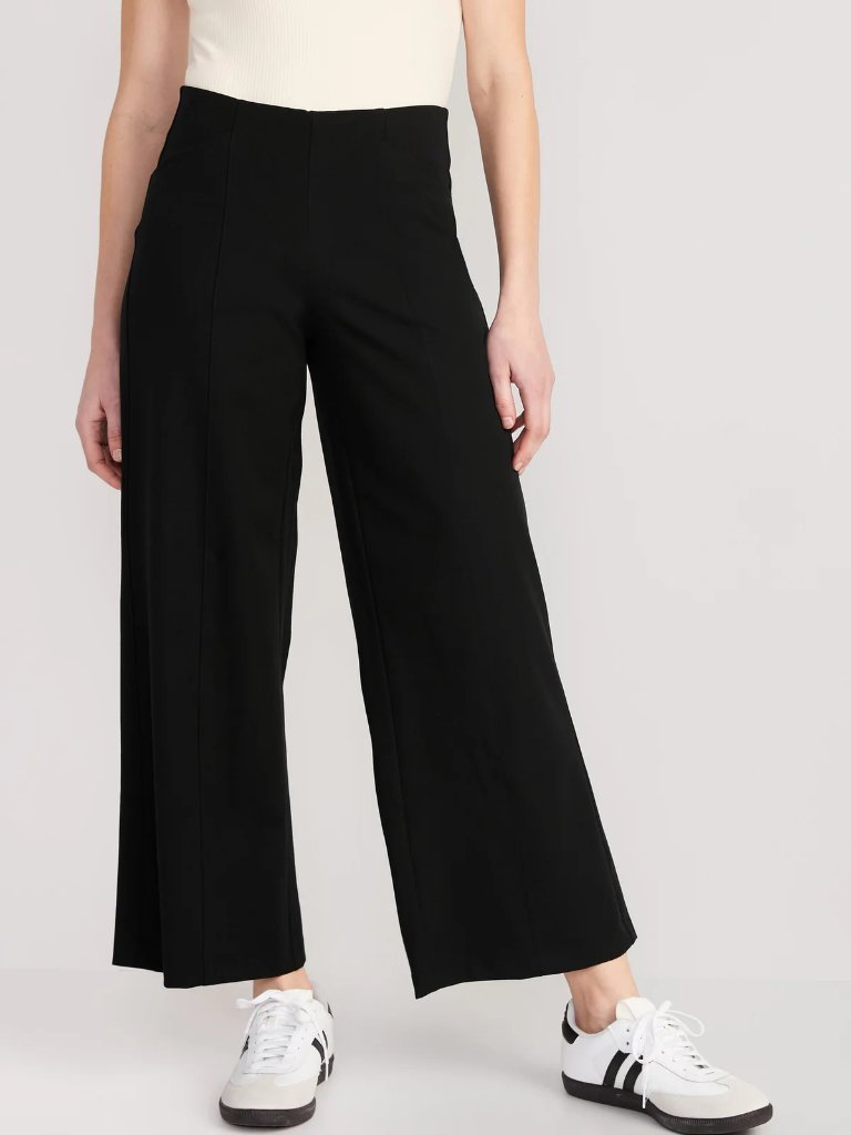 Old Navy Women's Black High-Waisted Pull-On Relax Classic Wide-Leg Pants Size M